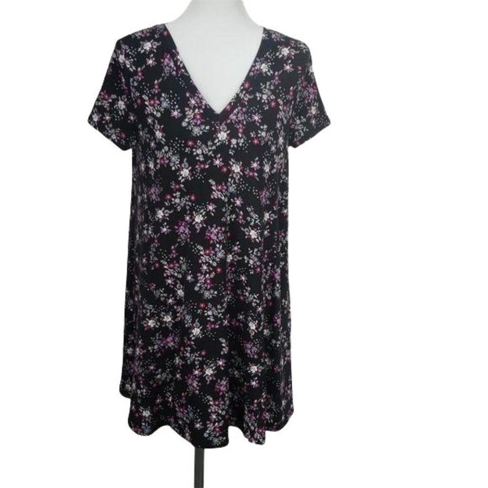 West loop Women's Medium Black Floral Print Dress
